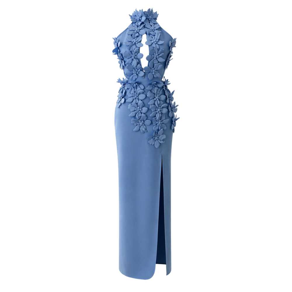 Parisian Blue Flower Dress – Coco Paris Fashion – Coco Paris Fashion LLC