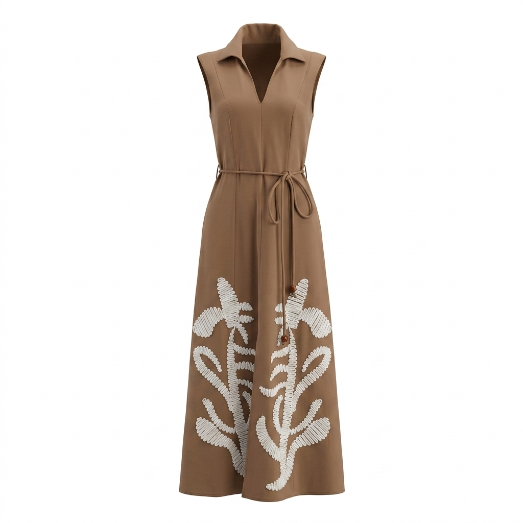 brown white floral dress with Embroidery – Coco Paris Fashion – Coco Paris Fashion LLC Exclusive Of Decoration Color:Multicolour boho floral wedding dress BARBIE-PINK Regal Ebony Black/White Cowhide