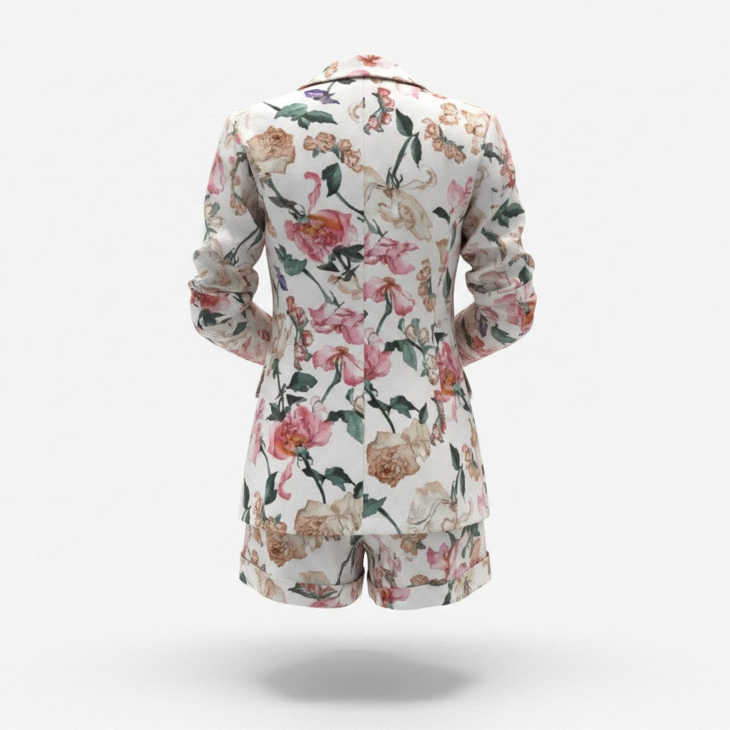 Floral blazer and shorts set