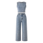 Modern Blue Denim Statement Set