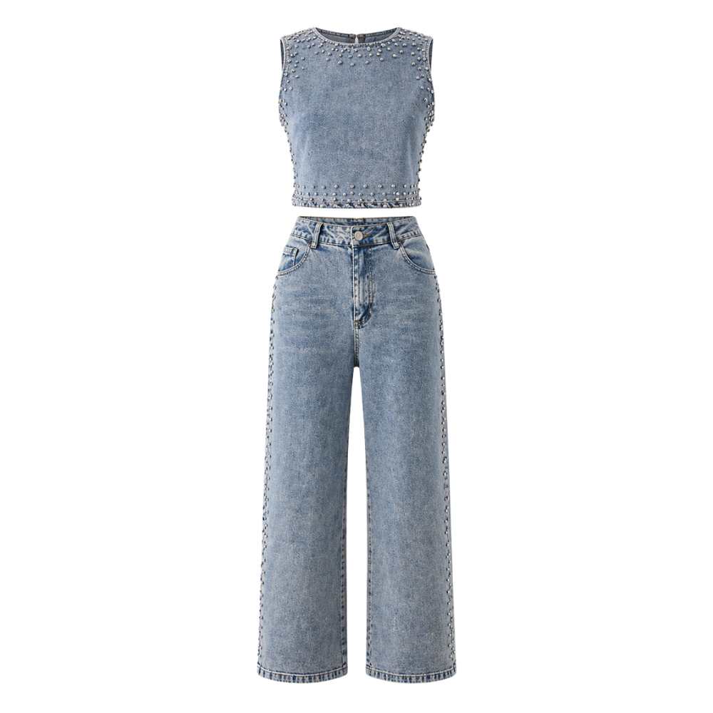 Modern Blue Denim Statement Set