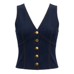 Braga Denim Blouse and Wide-Leg Pants Two-Piece Set