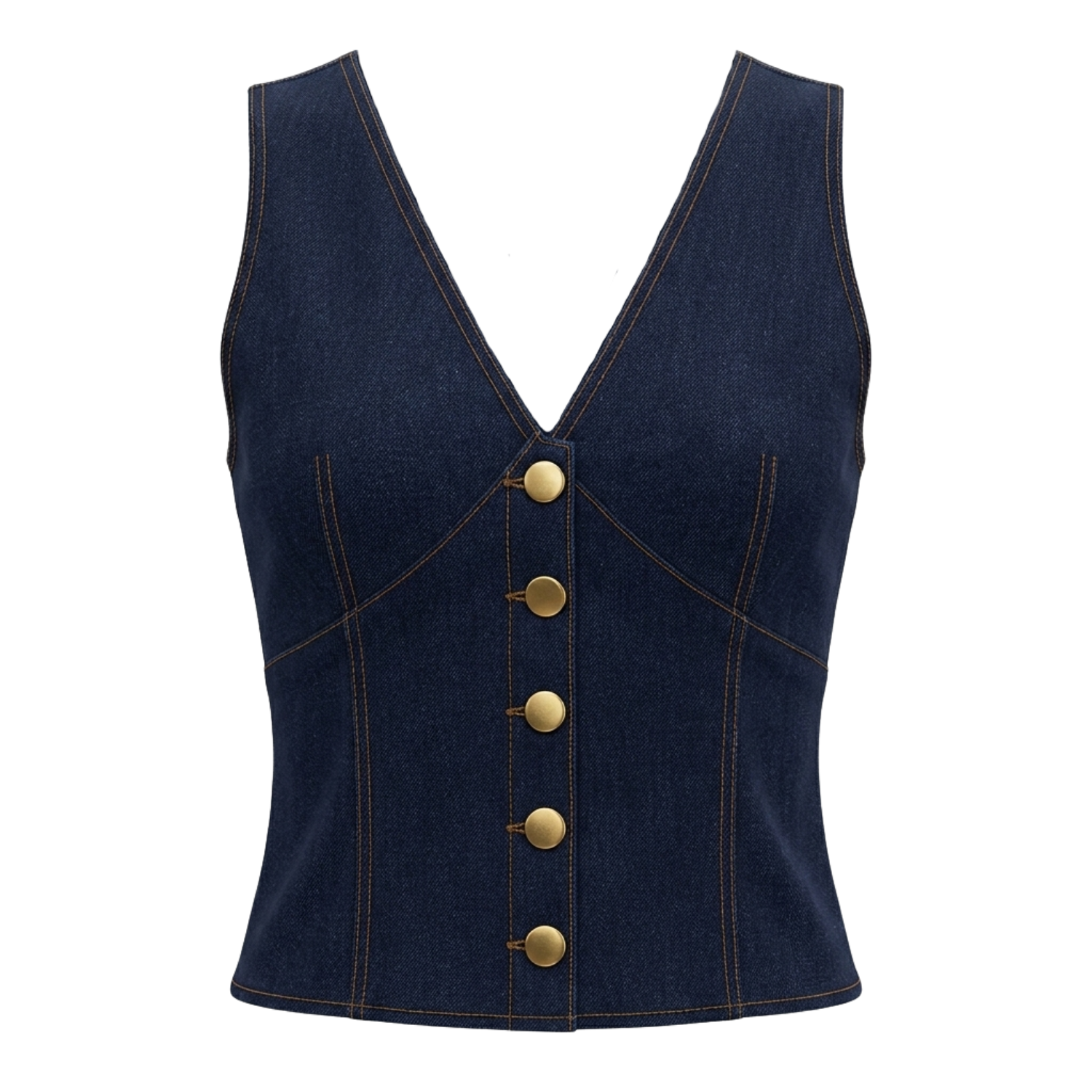 Braga Denim Blouse and Wide-Leg Pants Two-Piece Set