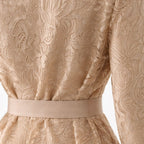 Sensual Floral Guipure Set Beige