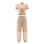 Two-Piece Set with Floral Embroidery