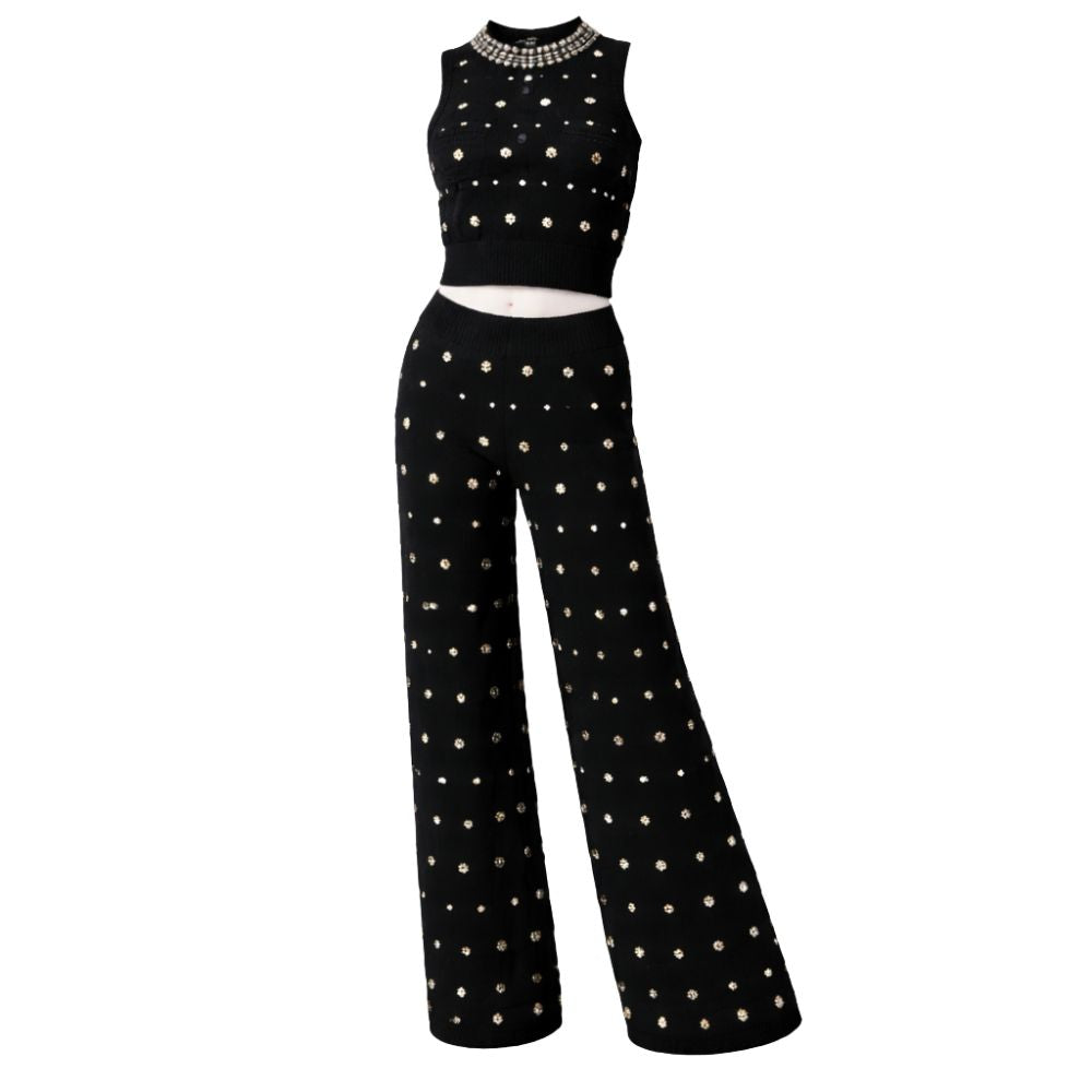 Noir Black Jewel-Detail Ensemble