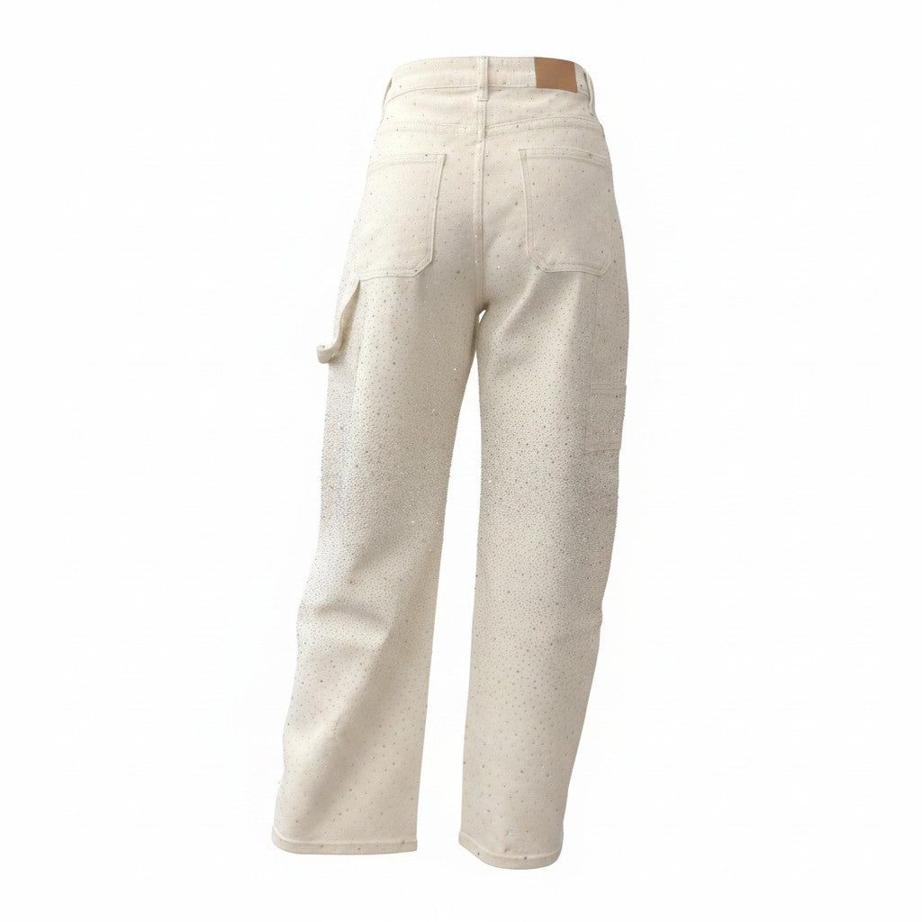 Vaqueros italianos blanco brillante