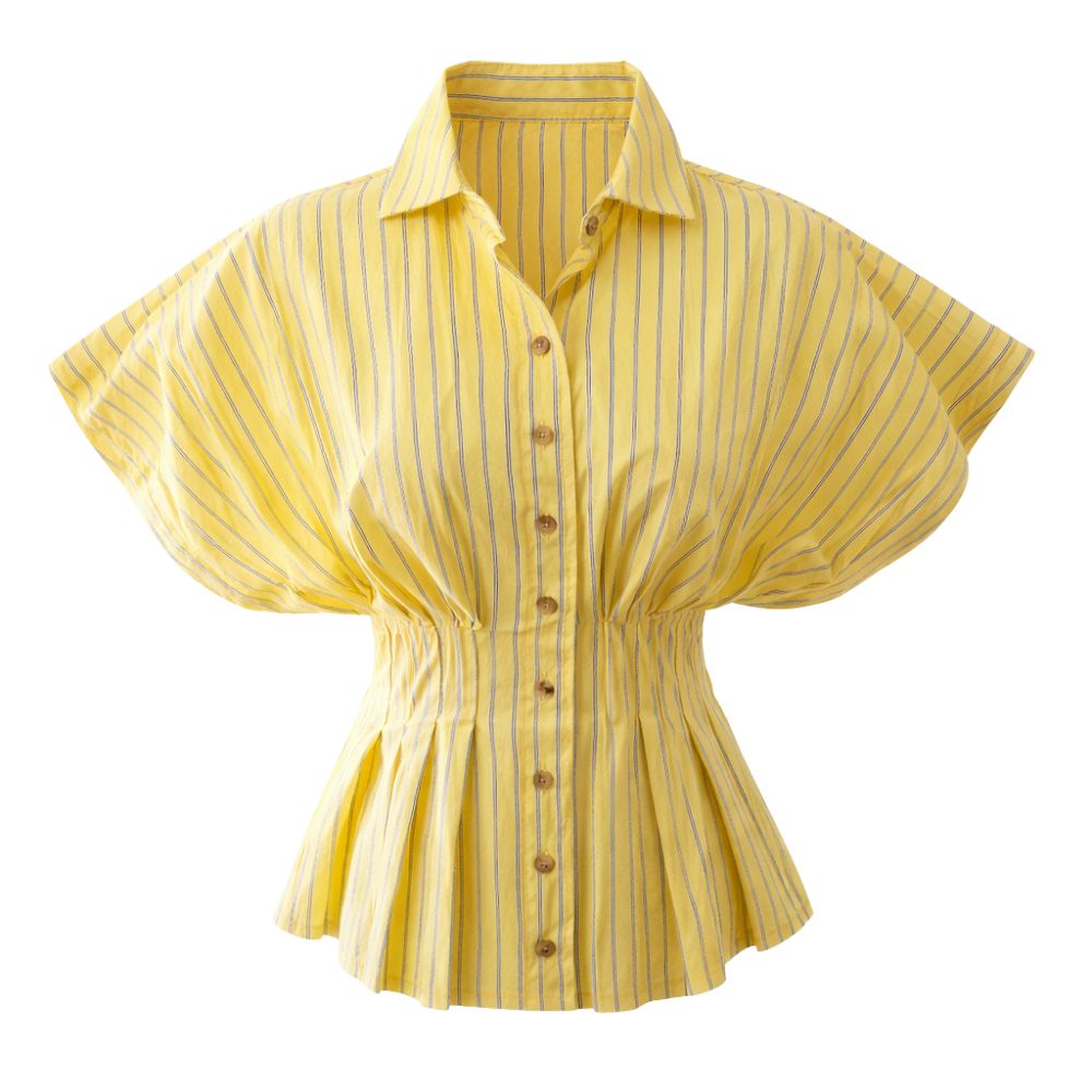 Radiant Yellow Striped Blouse