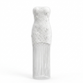 Elegant White Embroidered Strapless Dress