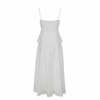 Blusa blanca y falda larga, conjunto de estilo vestido con bordado parisino