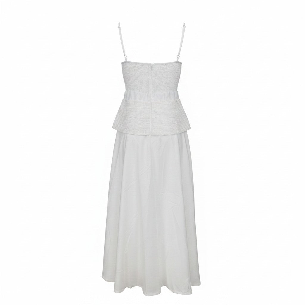 White Blouse and Long Skirt, Dress-style Ensemble with Parisian Embroidery