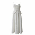 Blusa blanca y falda larga, conjunto de estilo vestido con bordado parisino