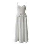 Blusa blanca y falda larga, conjunto de estilo vestido con bordado parisino