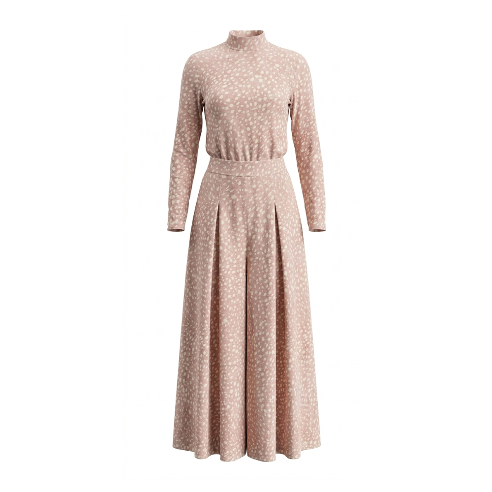 Polka Dot Silk Two-Piece Set