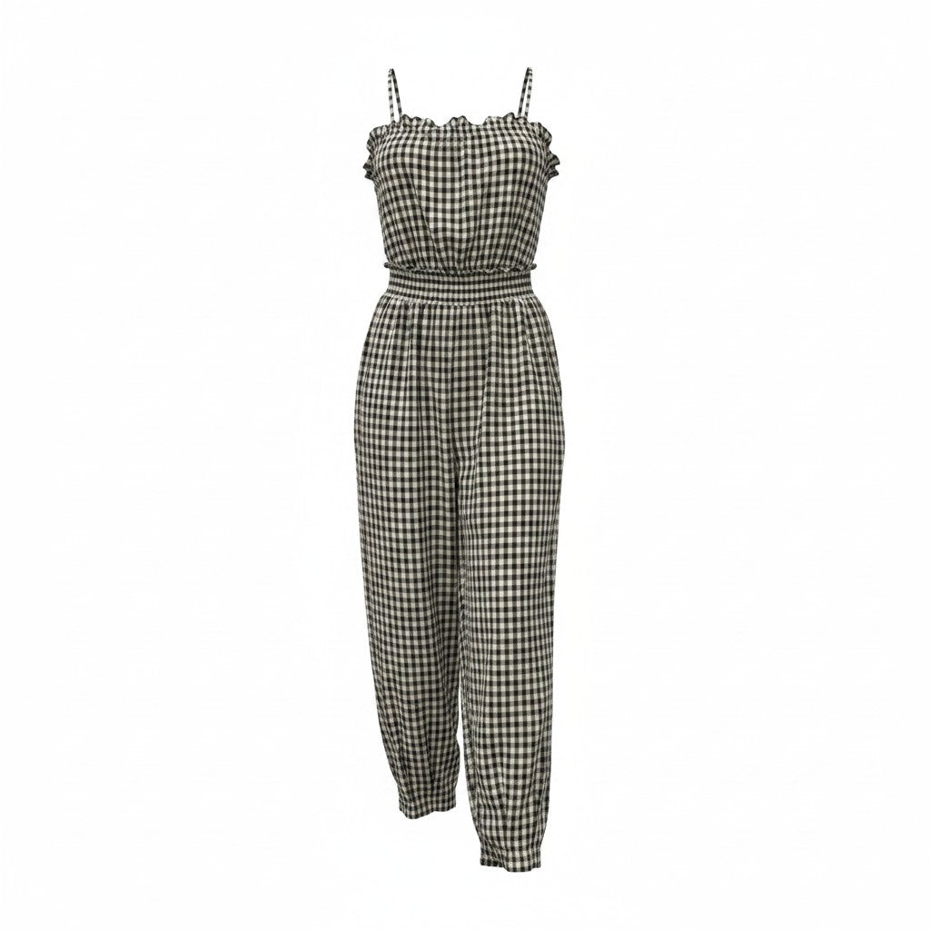 Black-and-White Spring Checkered Jumper