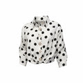 Pepas White and Black Blouse with Square Buttons