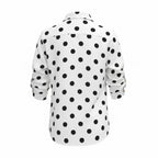 Pepas White and Black Blouse with Square Buttons