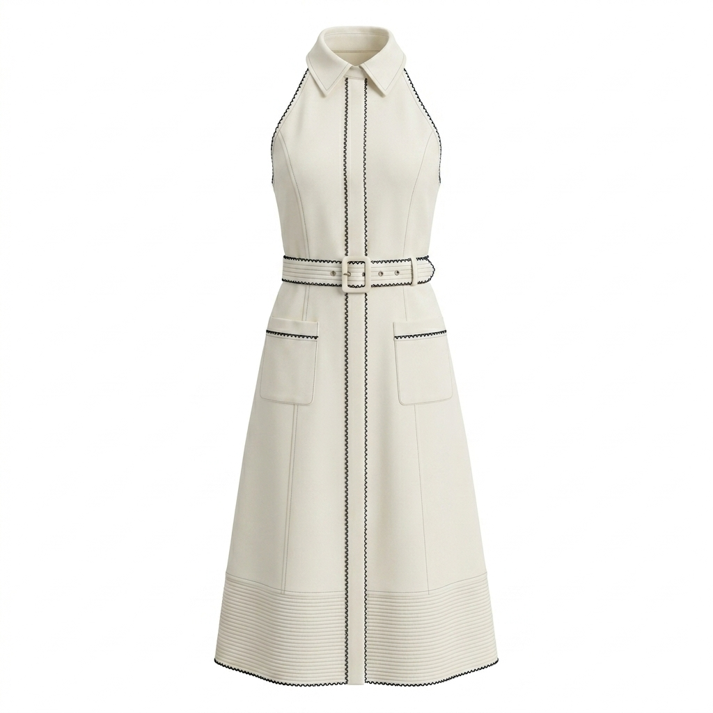 Coco White Office Dress
