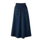 Elegante falda larga Jean azul