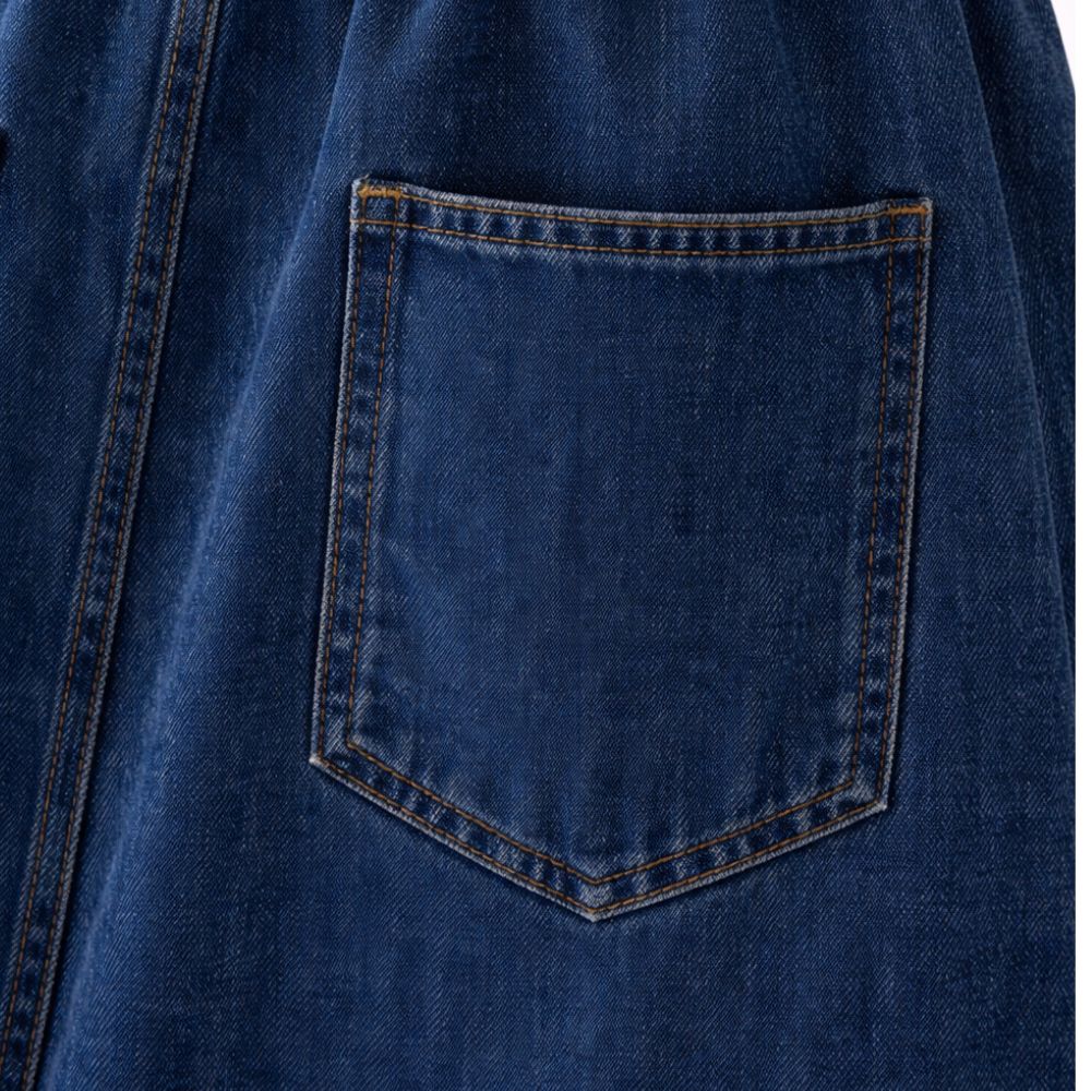 Elegante falda larga Jean azul