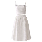Vestido blanco con detalles negros clásico