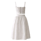 Vestido blanco con detalles negros clásico