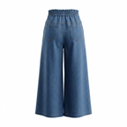 Denim Bell-Bottom Skirt-Style Long Pants