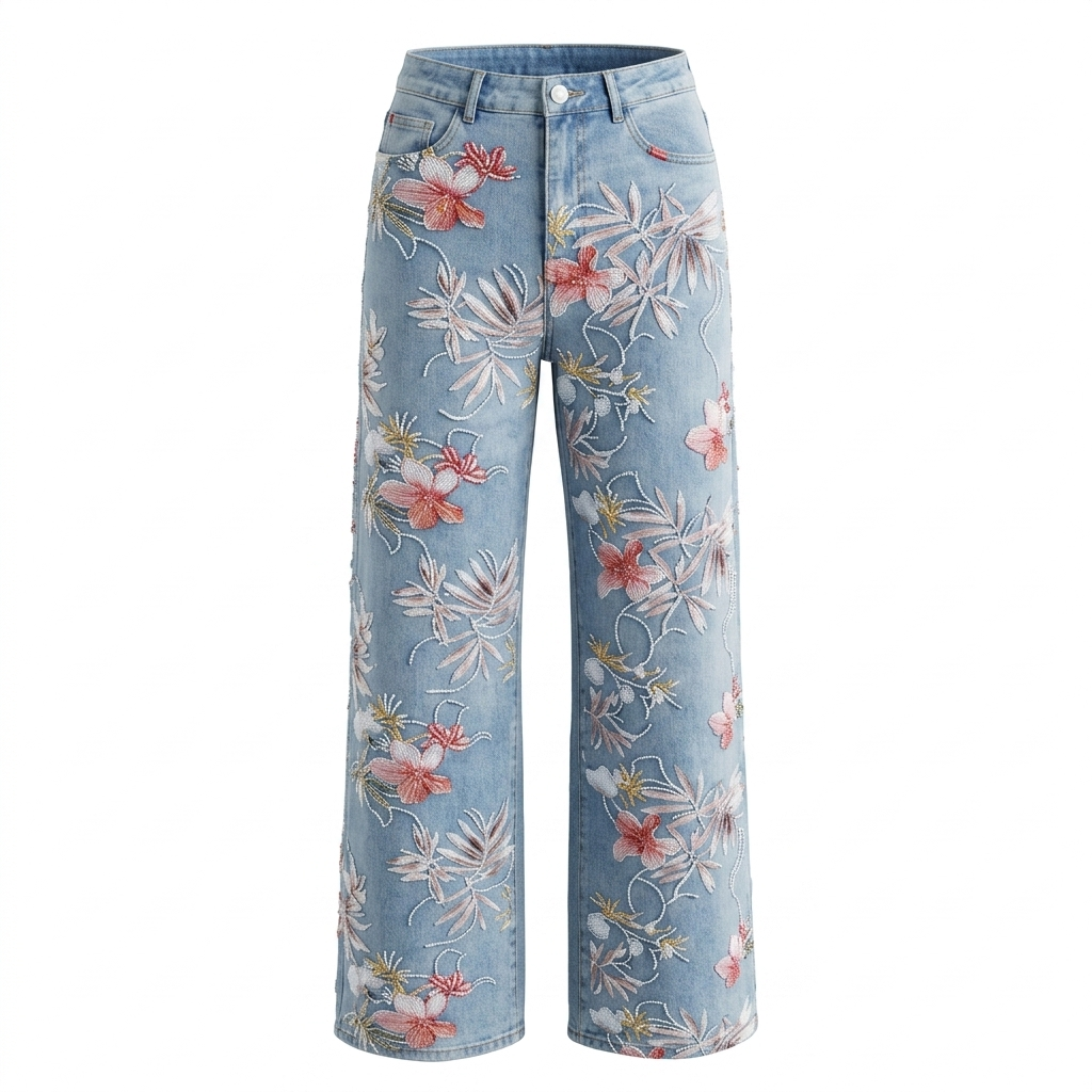 Spring Embroidered Jeans