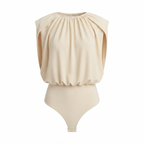 Elegant Cream-Colored Sleeveless Bodysuit