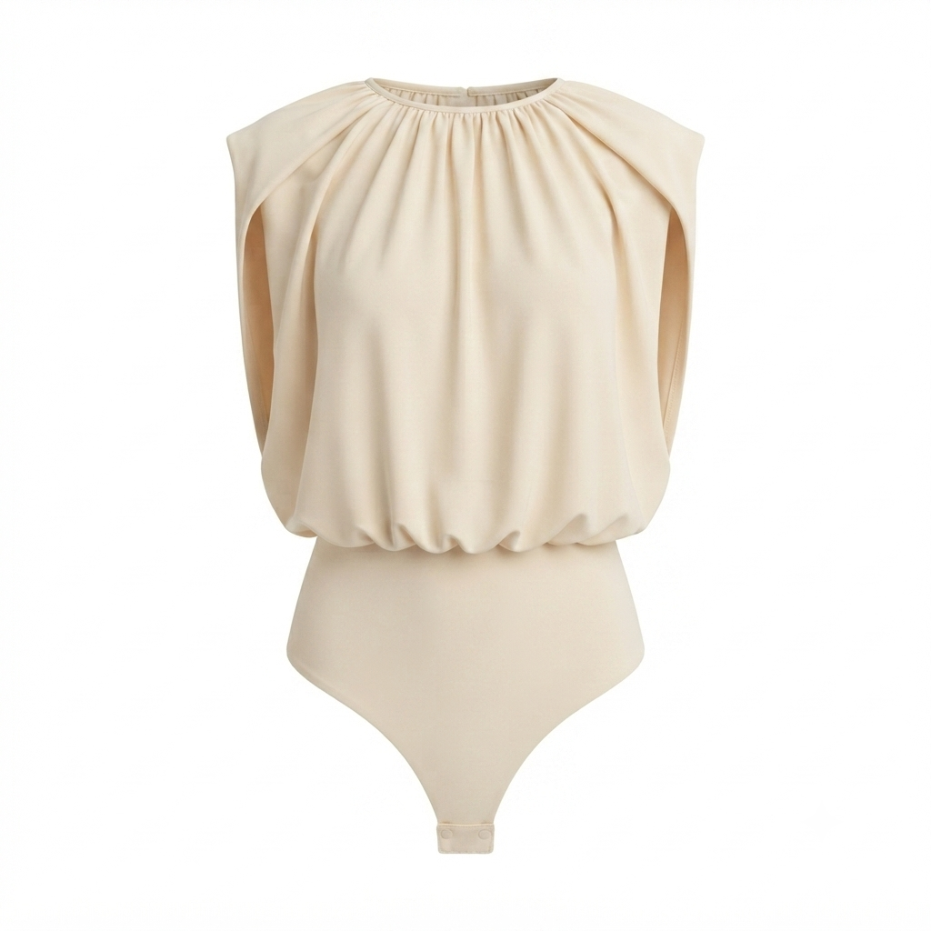 Elegant Cream-Colored Sleeveless Bodysuit