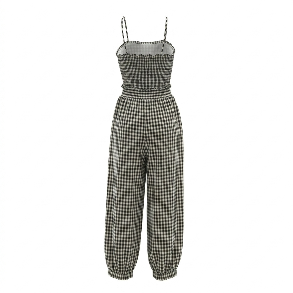 Black-and-White Spring Checkered Jumper