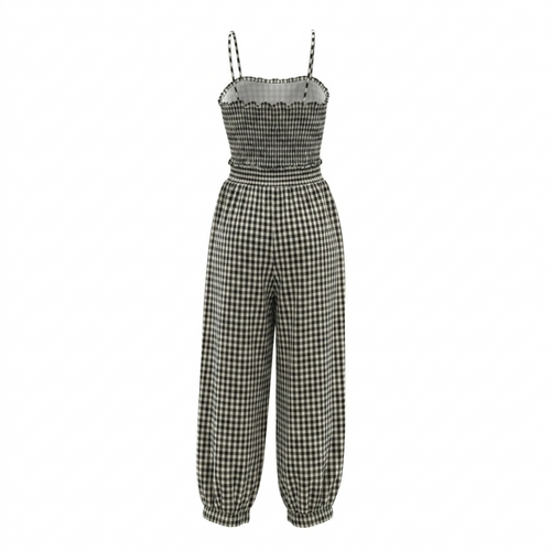 Black-and-White Spring Checkered Jumper