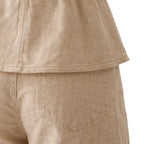 Modern Beige Denim Blouse & Trouser Set