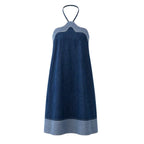 Blue Denim Semi-Strapless Dress