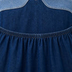 Blue Denim Semi-Strapless Dress