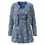 Short Embroidered Denim Dress with Jacket