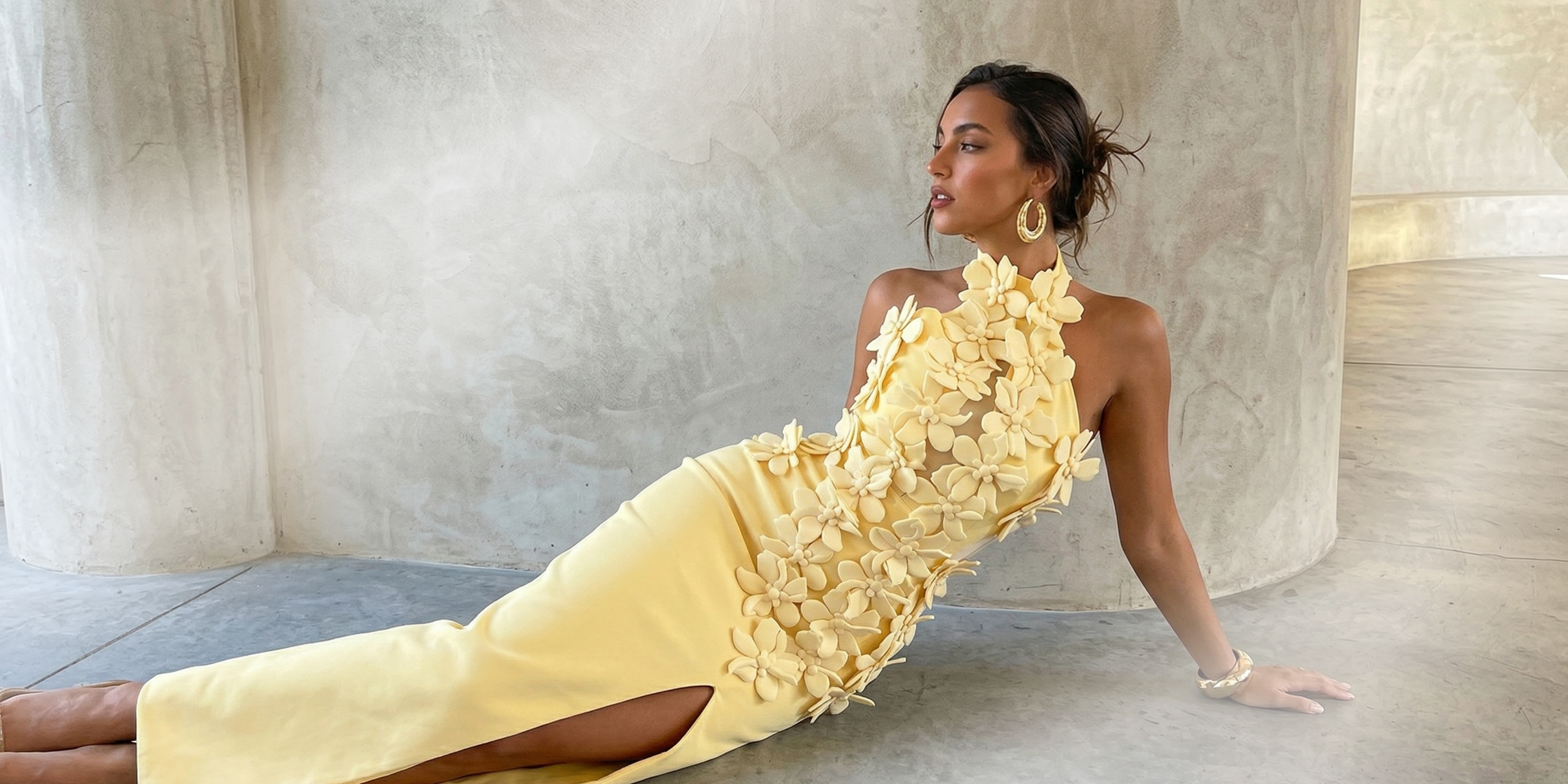 Parisian Yellow Flower Dress