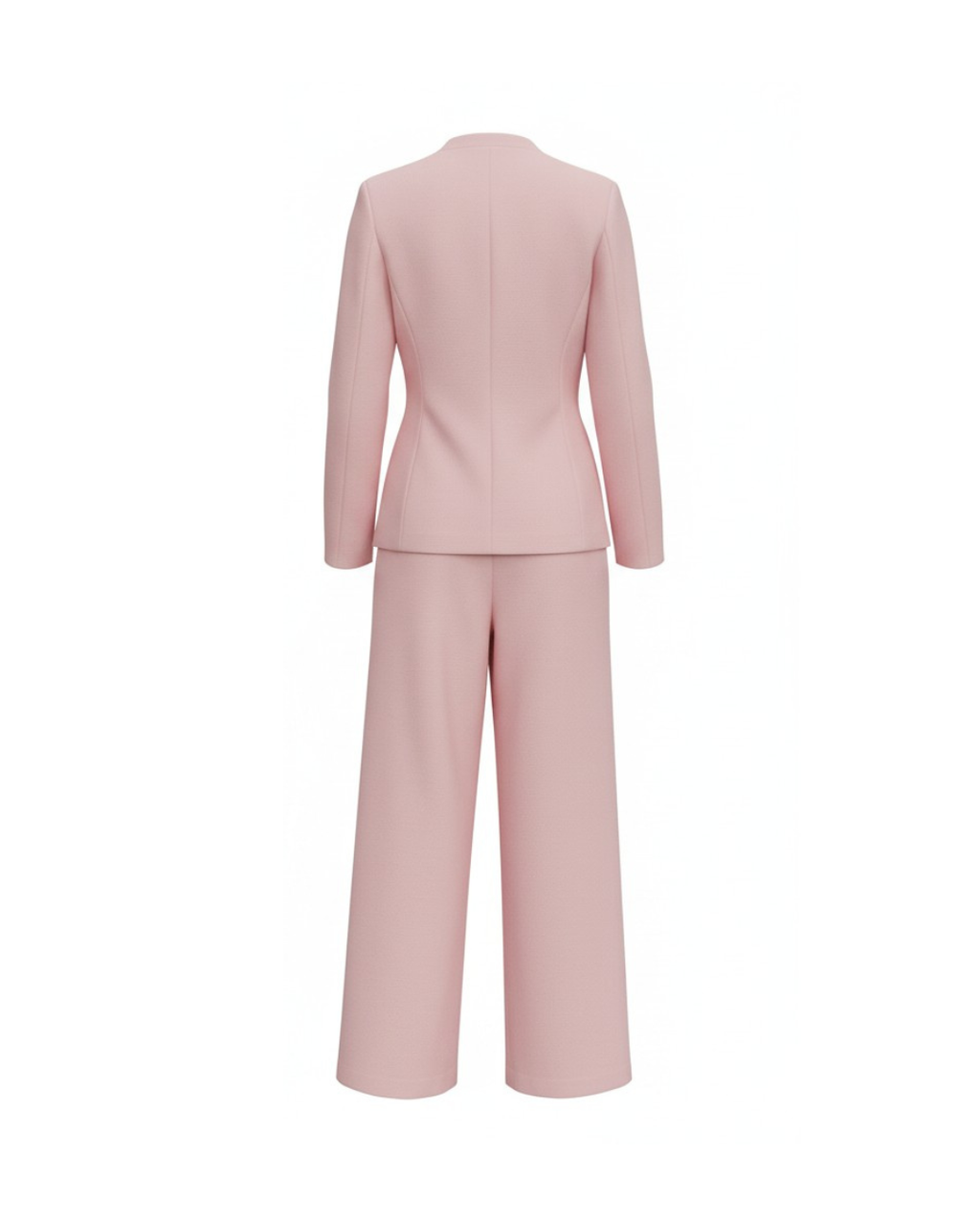 Pink Long-Sleeved Blazer and Pants Suit
