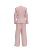 Pink Long-Sleeved Blazer and Pants Suit