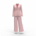 Pink Long-Sleeved Blazer and Pants Suit