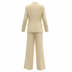 Yellow Long-Sleeved Blazer and Pants Suit