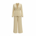 Yellow Long-Sleeved Blazer and Pants Suit