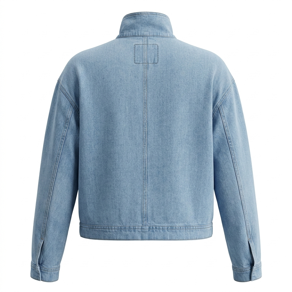 Denim Fashion High-Neck Jacket