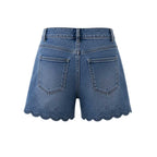 Pantalones cortos florales de mezclilla azul para primavera