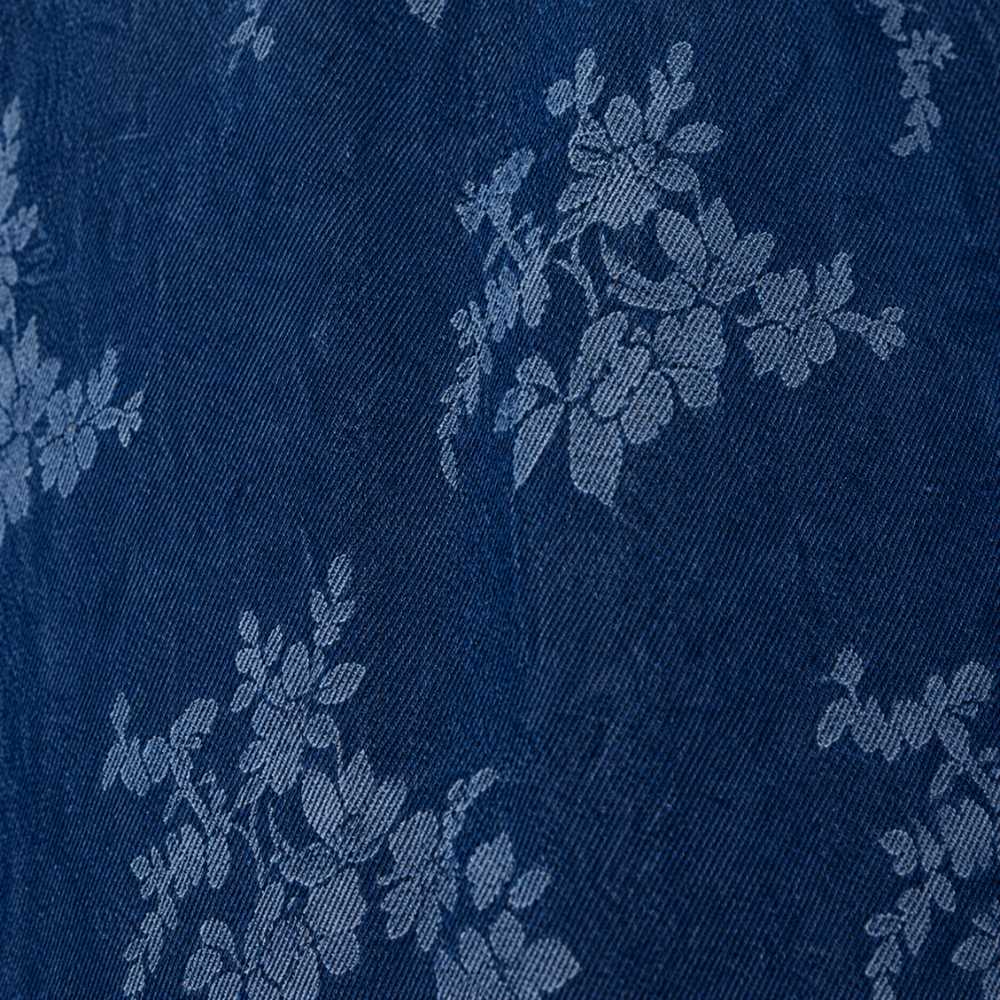 Blue Denim Jeans with Embroidered Flowers