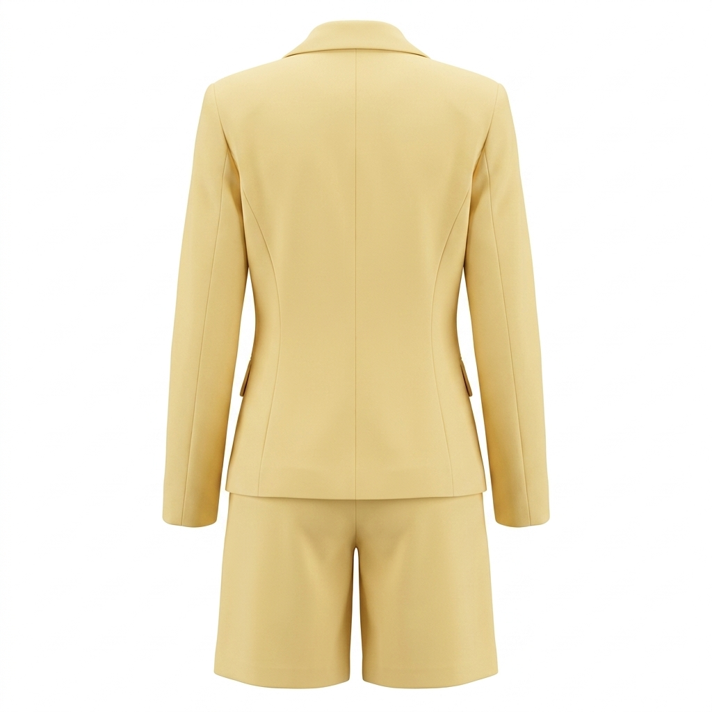 Yellow Casual-Formal Blazer and Shorts