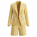 Yellow Casual-Formal Blazer and Shorts