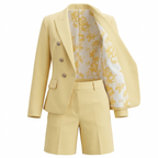 Yellow Casual-Formal Blazer and Shorts