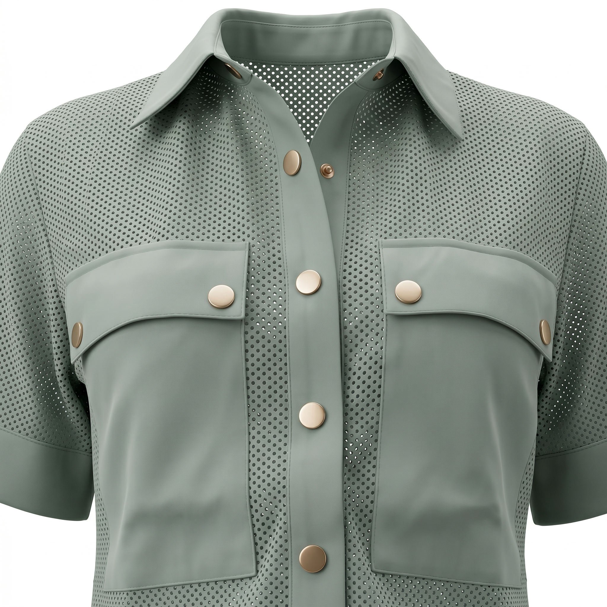 Olive Two-Piece Set with Pants, Blouse, and Belt