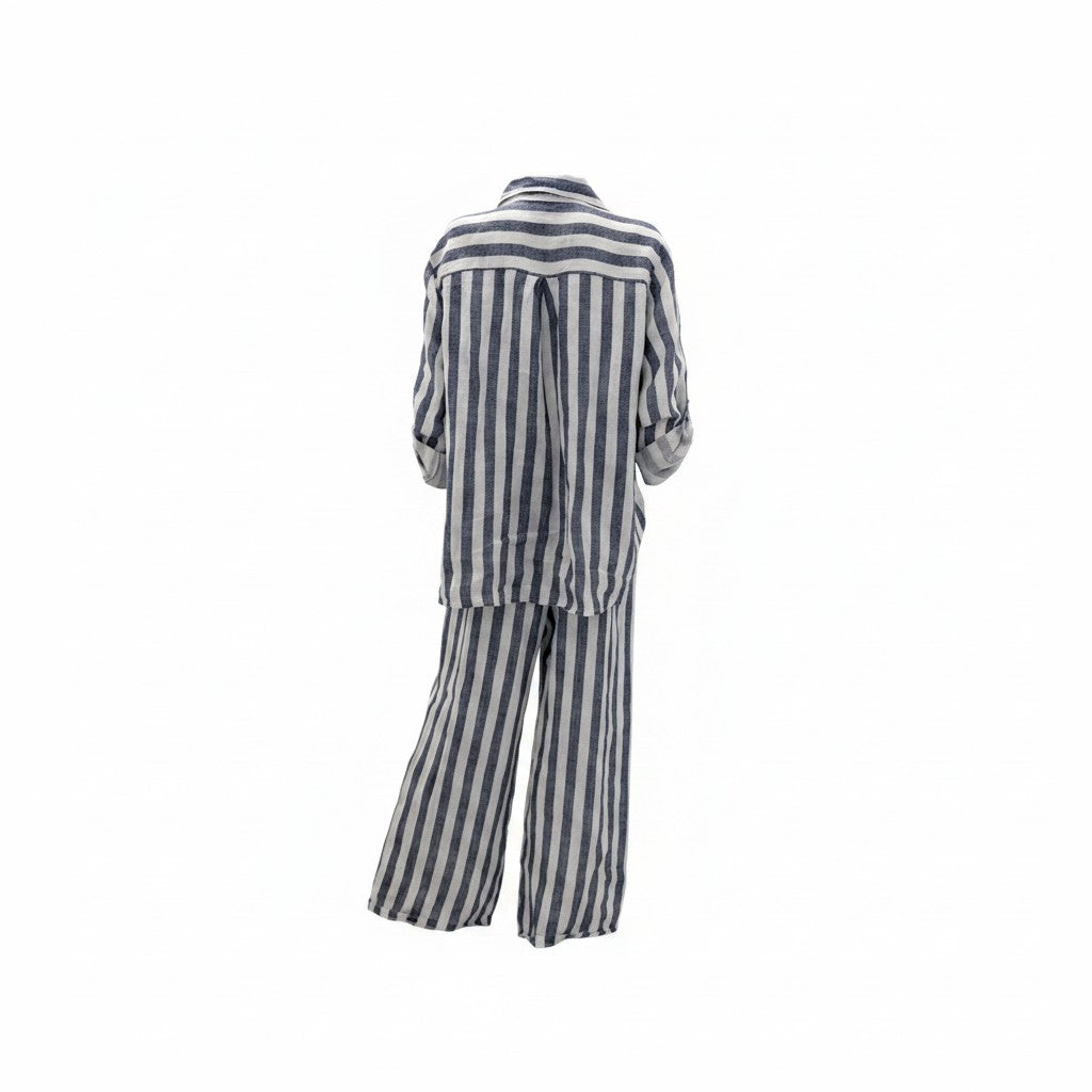 Stripes Camison and Long Linen Pants Set